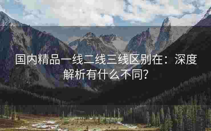 国内精品一线二线三线区别在：深度解析有什么不同？