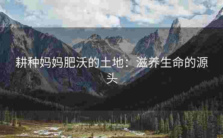 耕种妈妈肥沃的土地：滋养生命的源头