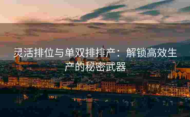 灵活排位与单双排排产：解锁高效生产的秘密武器